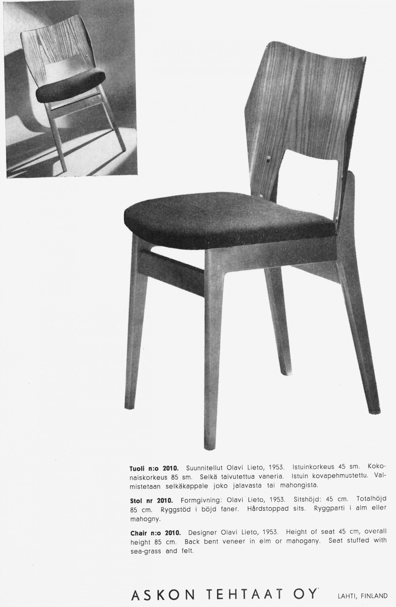Tuoli nro 2010. Tuoli nro 2010.
