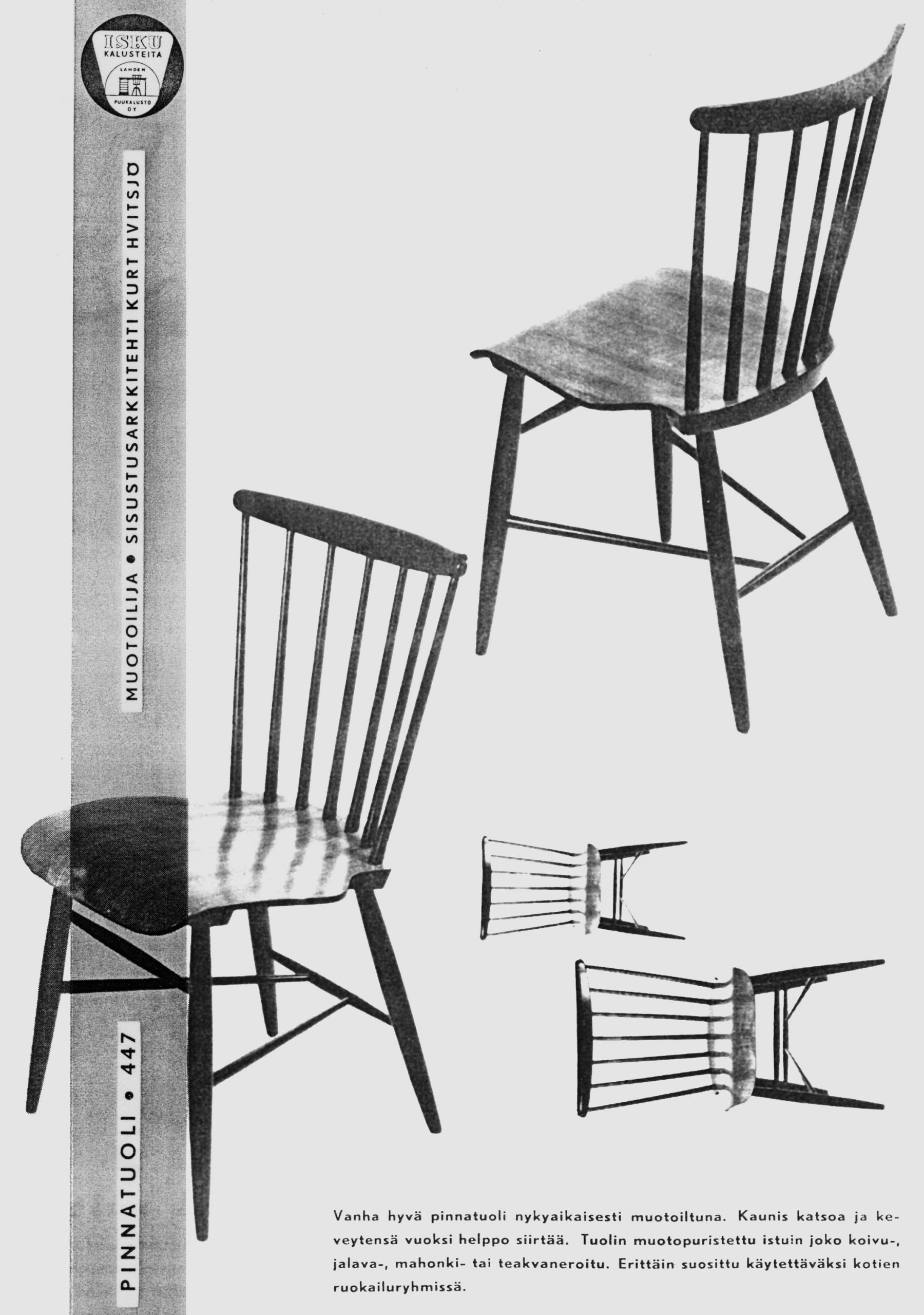 Pinnatuoli nro 447, Lahden Puukalusto Oy, Lahti (myöh. Isku Oy).